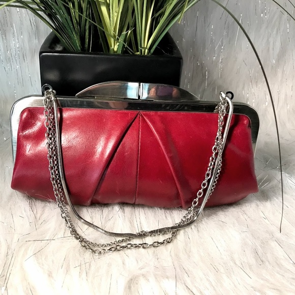 HOBO Handbags - Hobo Red Leather Wallet Clutch Handbag